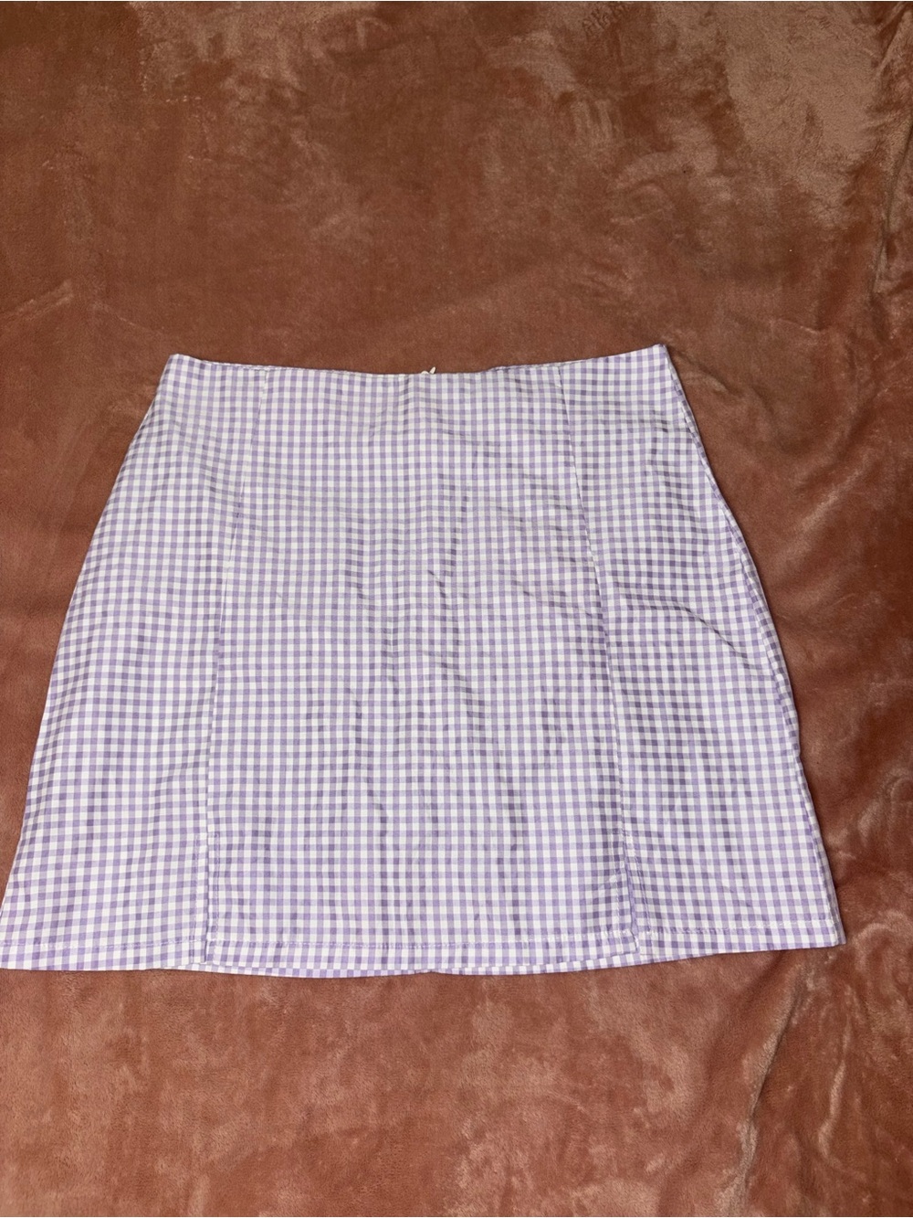 Lilac Gingham A-Line Women's Skirt